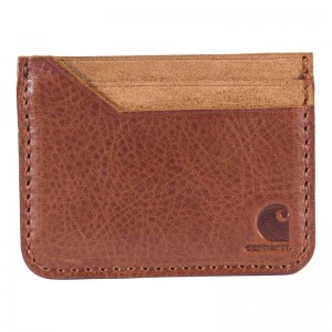 Brown Women Carhartt Patina Leather Front Pocket Wallets | TKU-540398