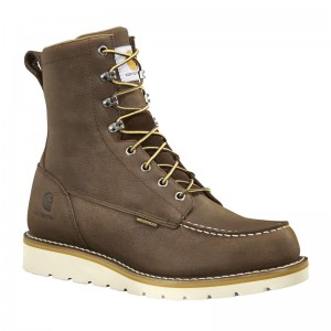 Dark Brown Men Carhartt Waterproof 8" Moc Toe Wedge Boots | UXC-348765