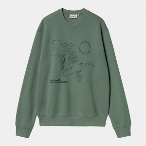 Green Men Carhartt Flying Ducks Sweatshirt | NGP-582671