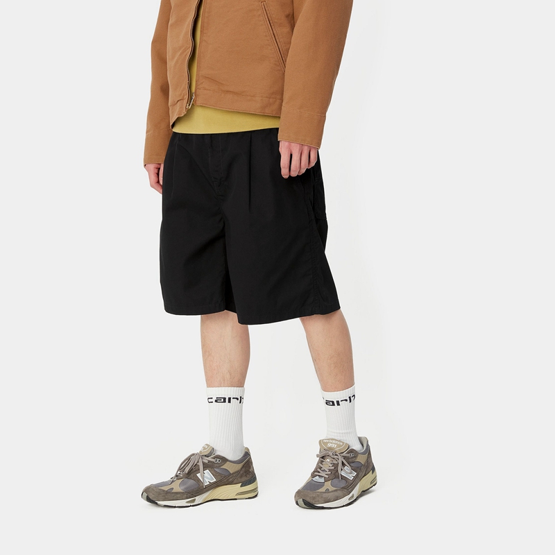 Black Men Carhartt Albert Shorts | OMH-974302