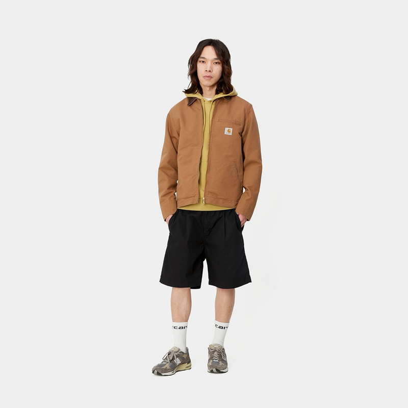 Black Men Carhartt Albert Shorts | OMH-974302