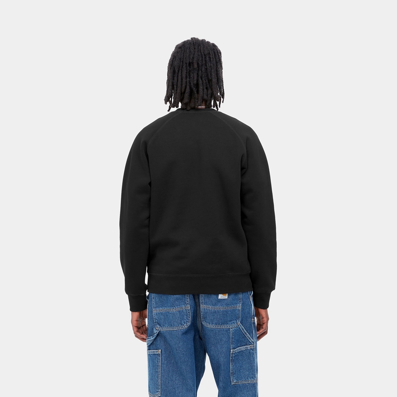 Black Men Carhartt Chase Sweatshirt | IQR-015926