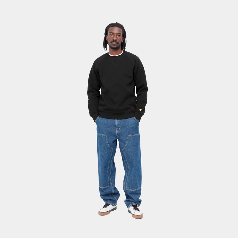 Black Men Carhartt Chase Sweatshirt | IQR-015926