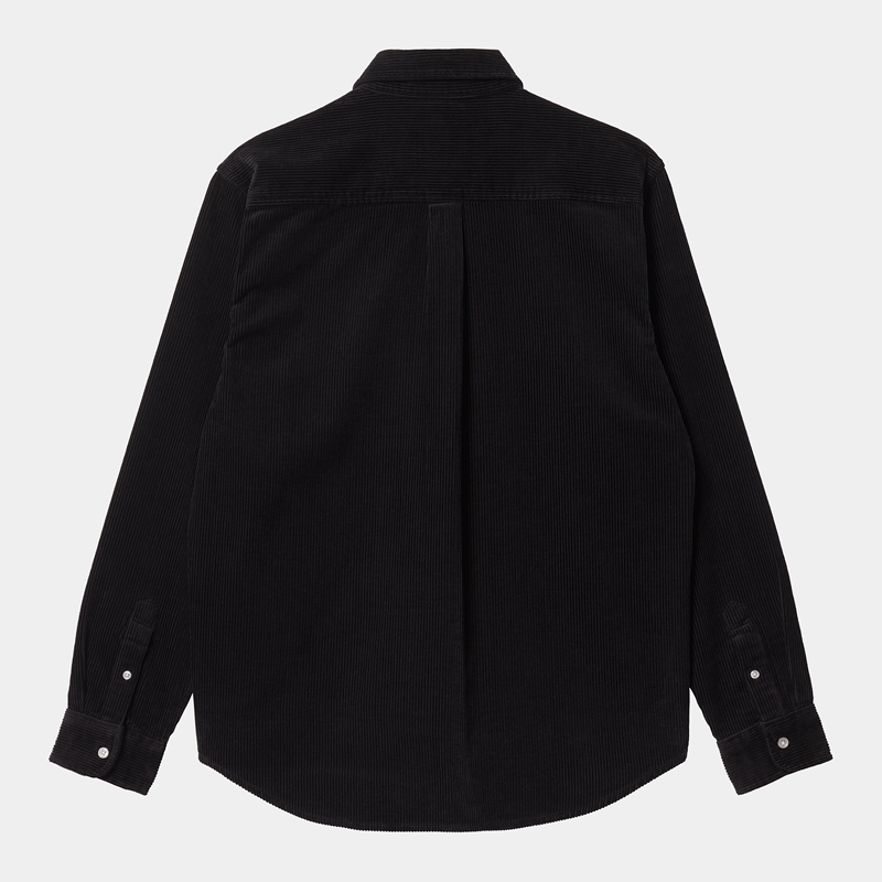 Black Men Carhartt Madison Fine Cord Shirts | PQJ-915864
