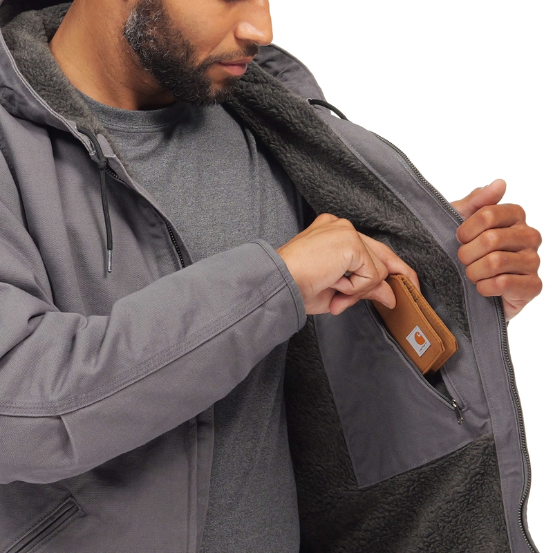 Black Men Carhartt Sherpa-Lined Jackets | JIS-487023