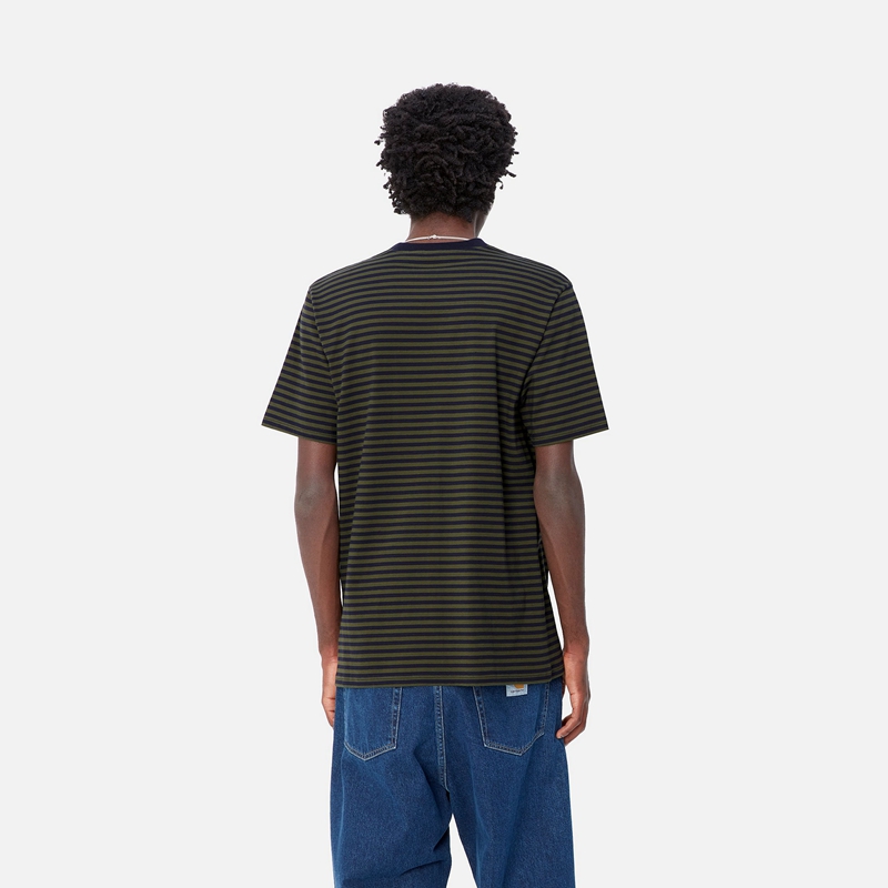 Black Men Carhartt Verner Pocket T-Shirt | SIQ-265817