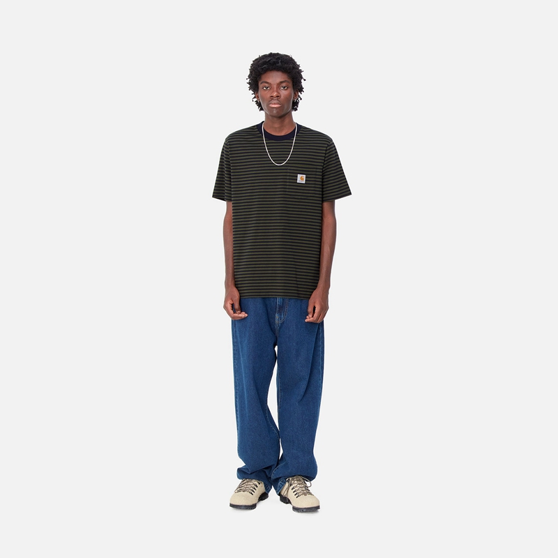 Black Men Carhartt Verner Pocket T-Shirt | SIQ-265817