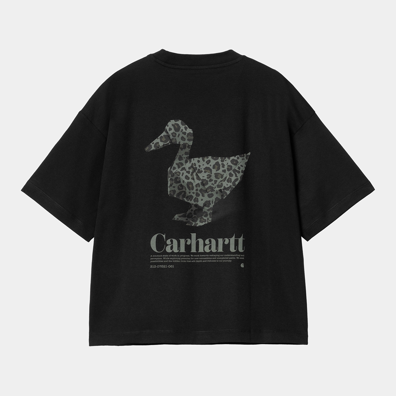 Black Women Carhartt Fold Leo T-Shirt | TLU-965321