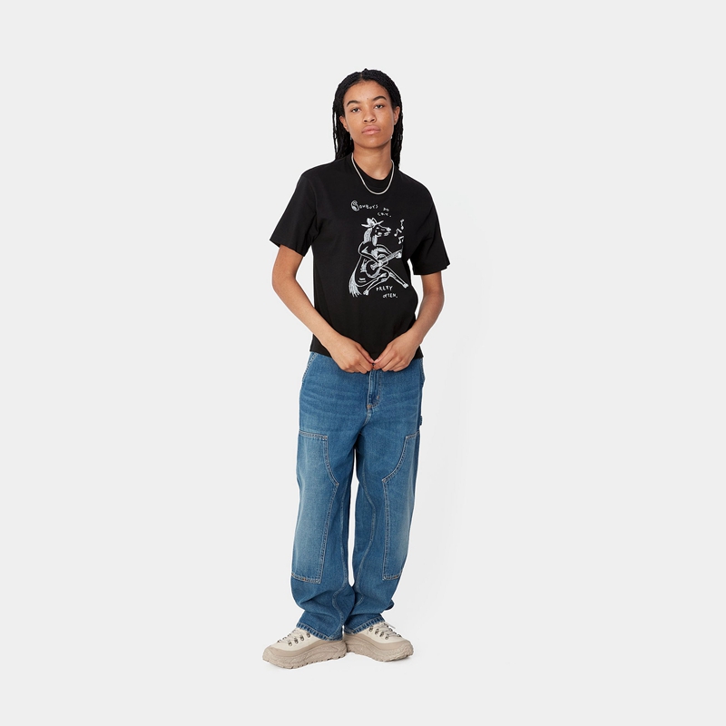 Black Women Carhartt Pepe Sad Cowboy T-Shirt | QSL-029164