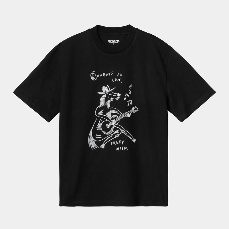 Black Women Carhartt Pepe Sad Cowboy T-Shirt | QSL-029164