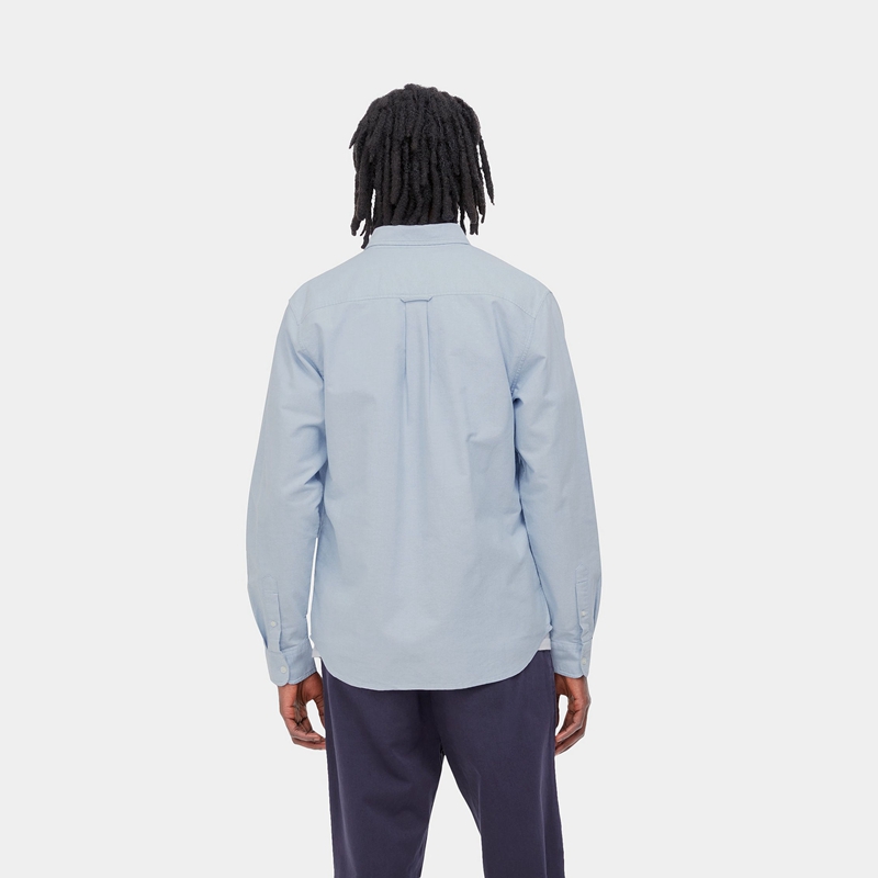 Blue Men Carhartt C-Logo Shirts | YSH-395816