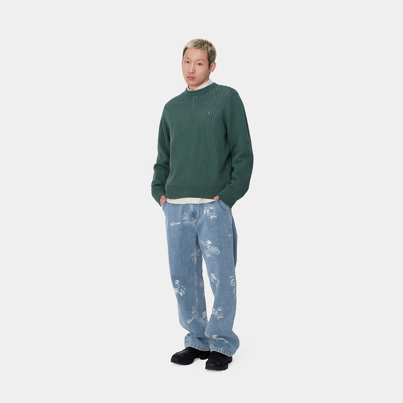Blue Men Carhartt Stamp Pants | EJD-248657