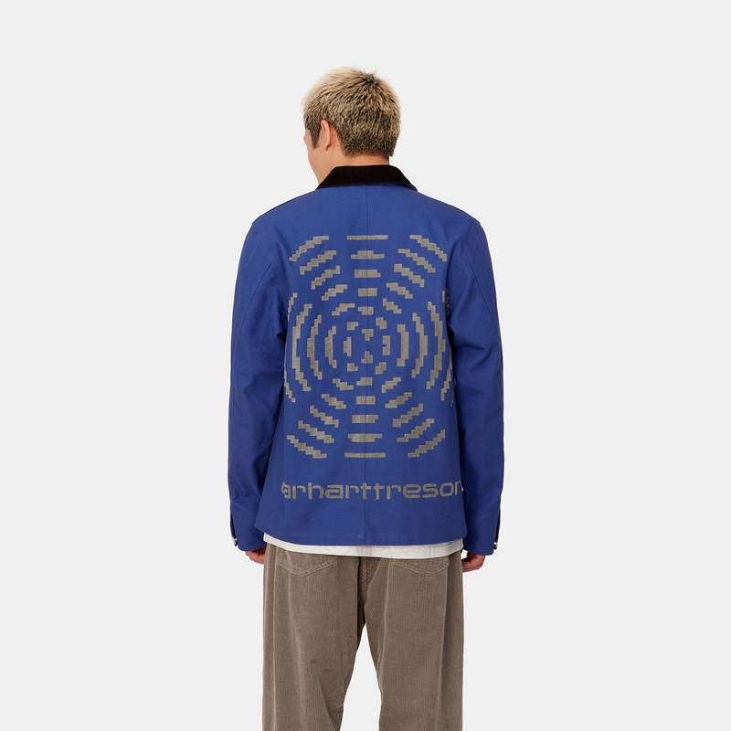 Blue Men Carhartt WIP x TRESOR Way Of The Light Michigan Coats | KZM-190352