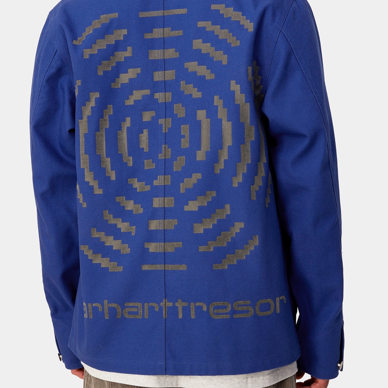 Blue Men Carhartt WIP x TRESOR Way Of The Light Michigan Coats | KZM-190352