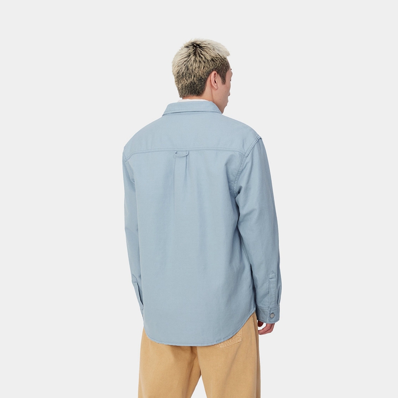 Blue Men Carhartt Walter Shirt Jackets | SXW-289630