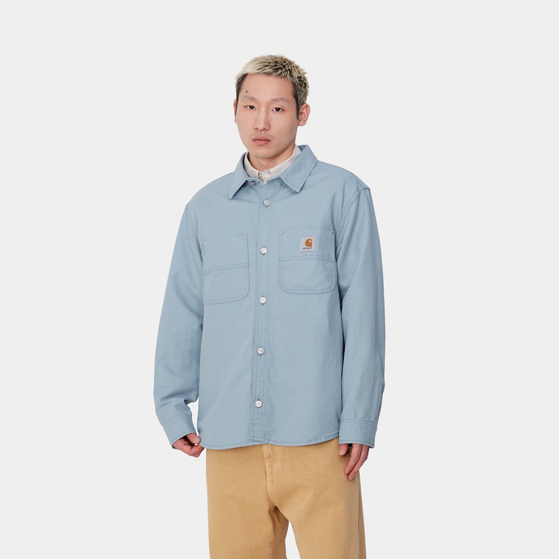 Blue Men Carhartt Walter Shirt Jackets | SXW-289630
