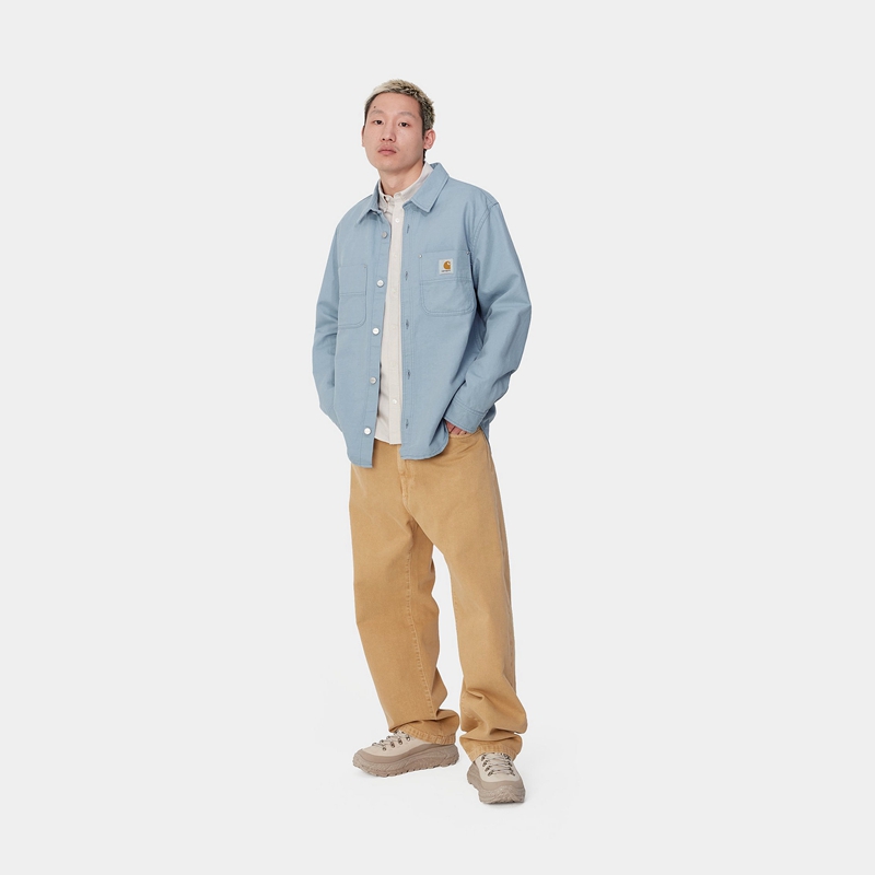 Blue Men Carhartt Walter Shirt Jackets | SXW-289630