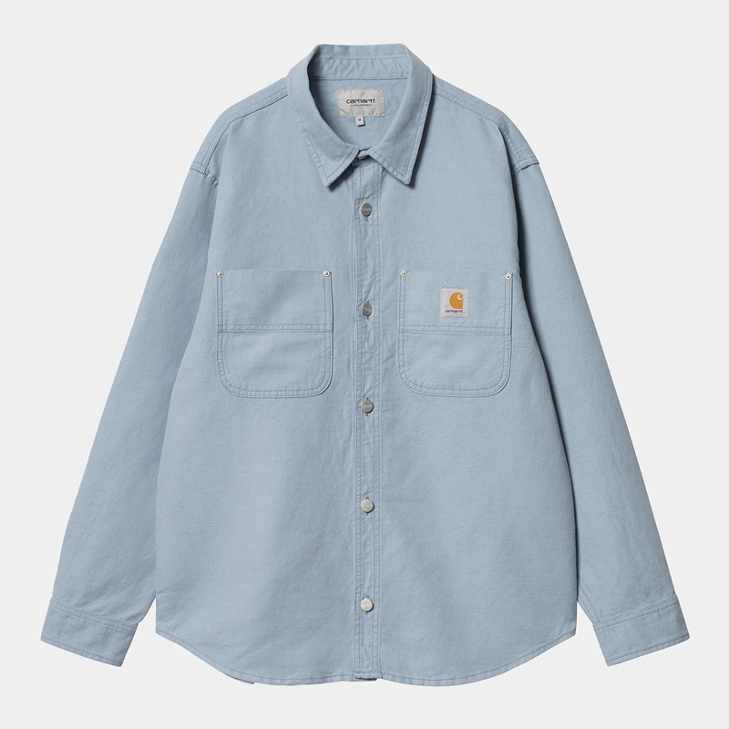 Blue Men Carhartt Walter Shirt Jackets | SXW-289630