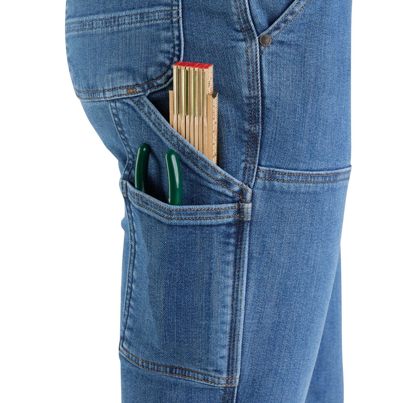 Blue Women Carhartt Double-Knee Jeans | SPN-308271