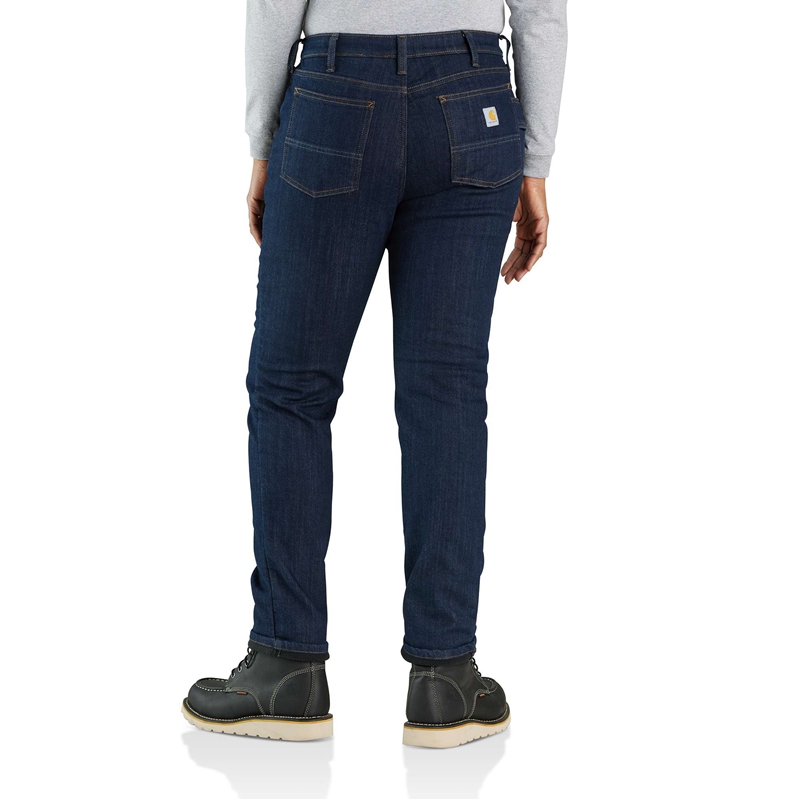 Blue Women Carhartt Fleece Lined Jeans | KET-813620