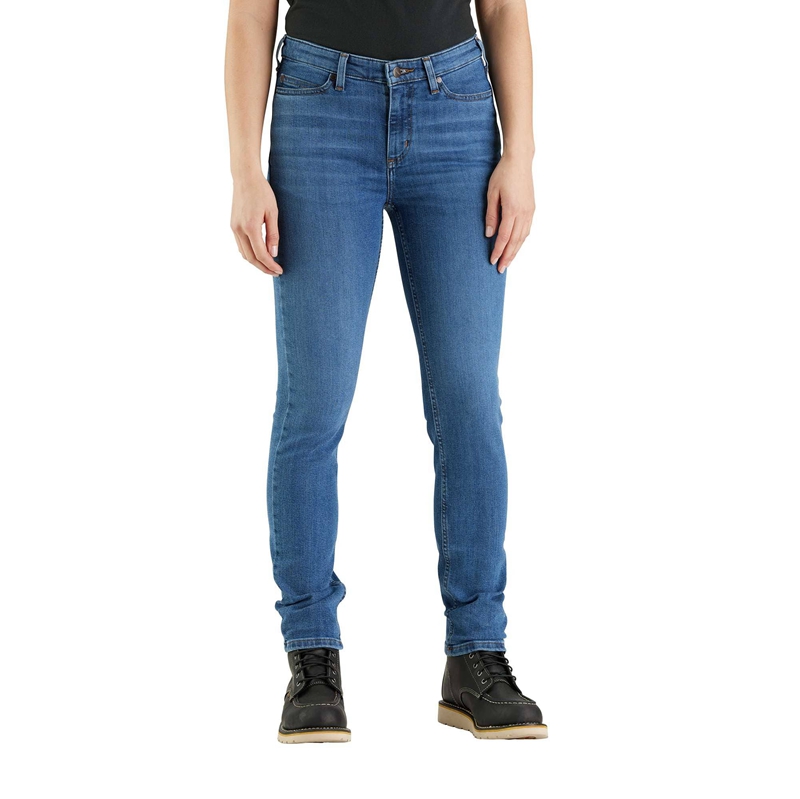 Blue Women Carhartt Mid Rise Jeans | DNH-761354