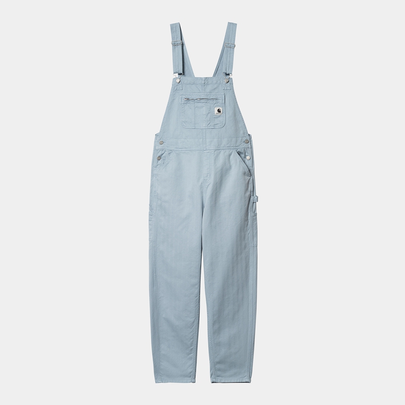 Blue Women Carhartt Norris Bib Overalls | UGB-017584