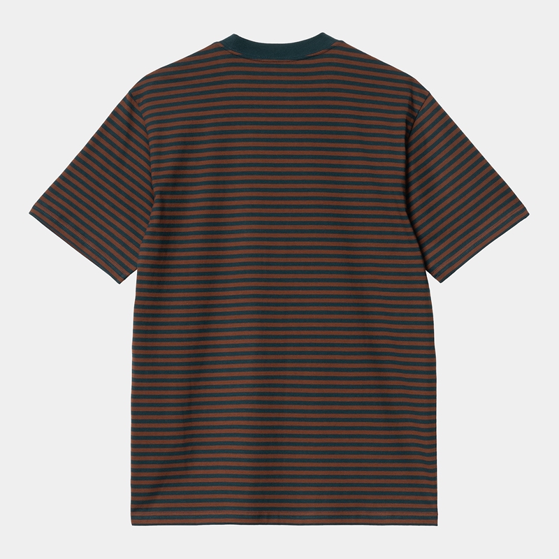 Brown Men Carhartt Verner Pocket T-Shirt | MCS-736518