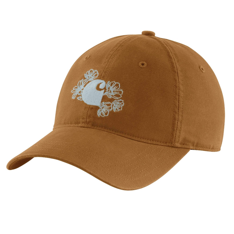 Brown Women Carhartt Canvas Floral Graphic Hats | MDR-012875