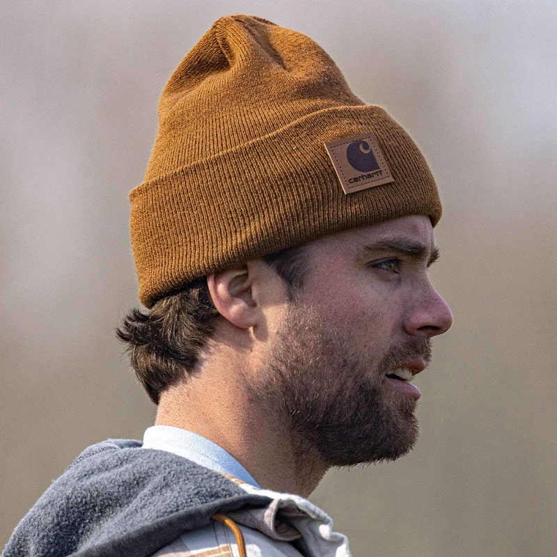 Brown Women Carhartt Tonal Patch Beanie Hats | OHJ-807639