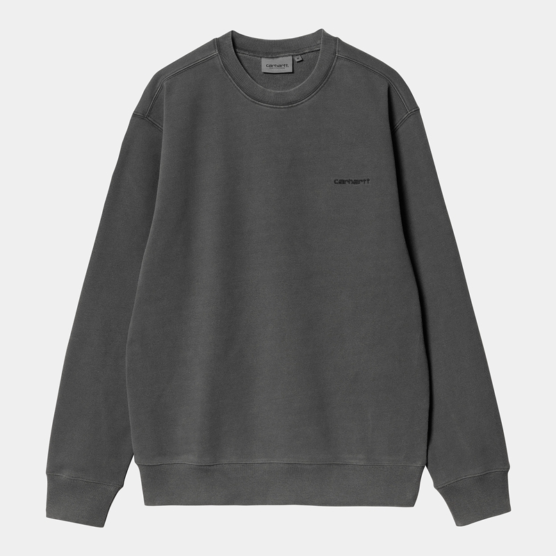Dark Grey Men Carhartt Duster Script Sweatshirt | PQB-498231