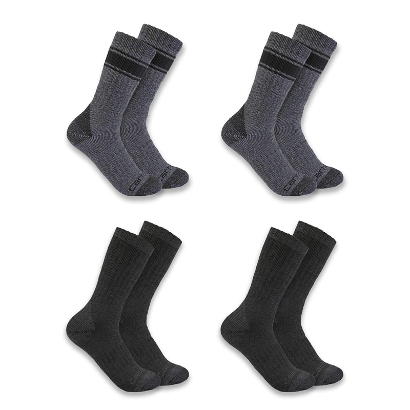 Dark Grey Men Carhartt Heavyweight Crew 4-Pack Socks | FBK-579681