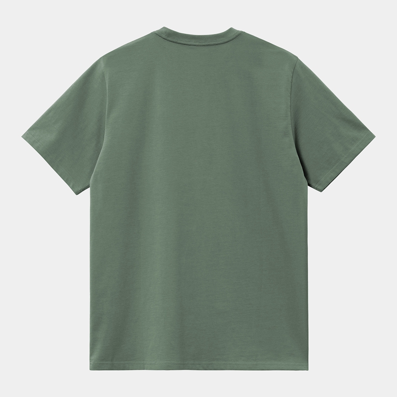 Green Men Carhartt Pocket T-Shirt | EQA-695238