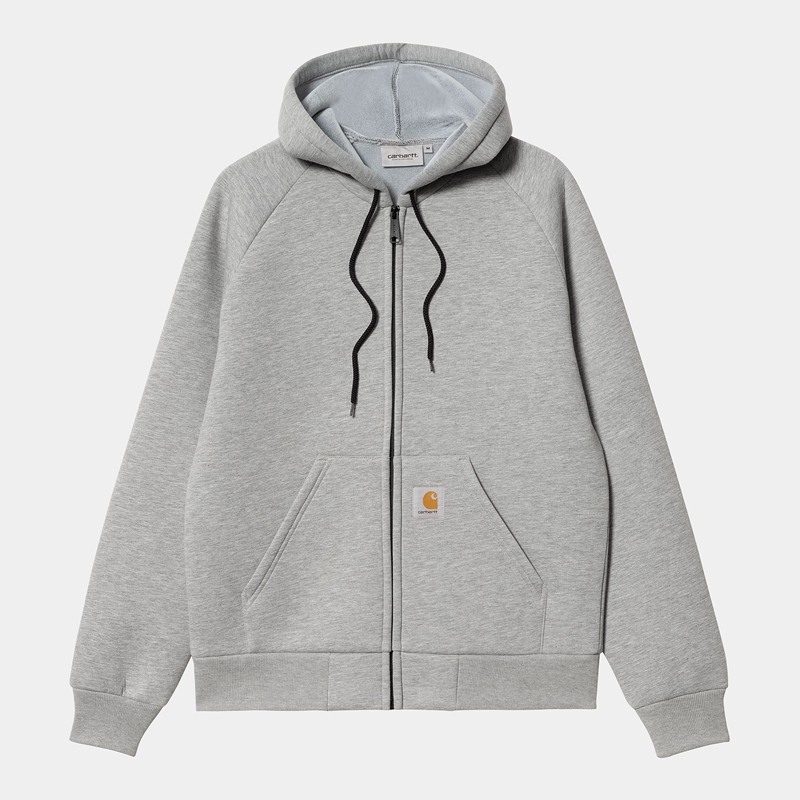 Grey Men Carhartt Car-Lux Hooded Jackets | JIM-937841