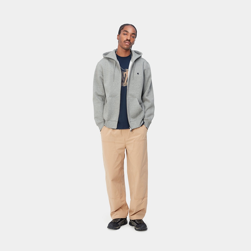 Grey Men Carhartt Hooded Madison Jackets | HFA-473502