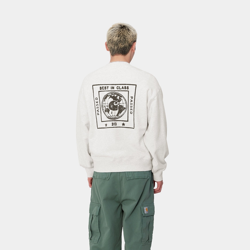 Grey Men Carhartt Stamp Sweatshirt | QDM-926504