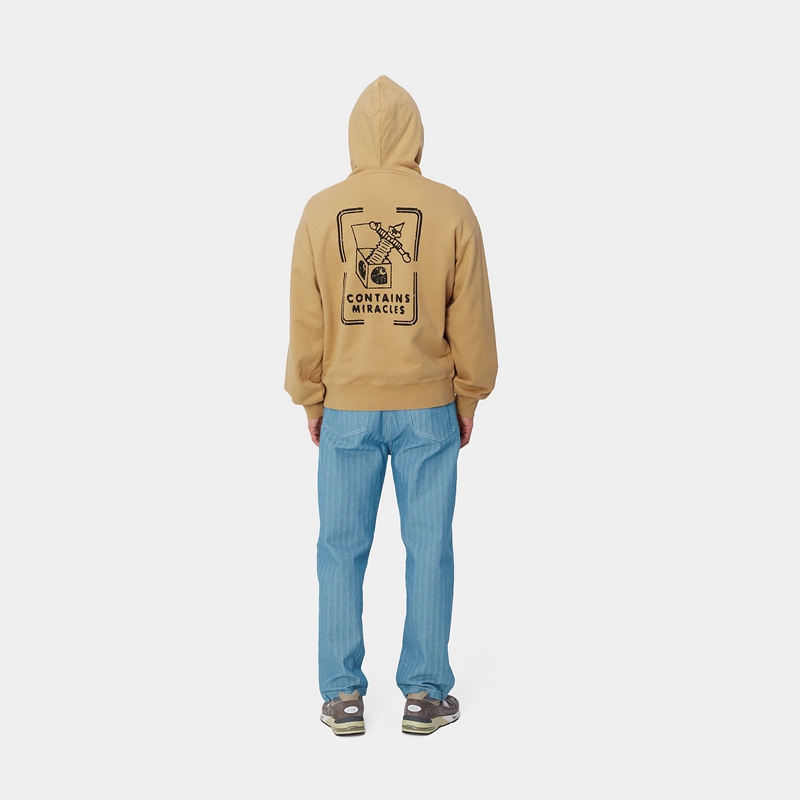 Khaki Men Carhartt Hooded Stamp Hoodie | DQR-362950