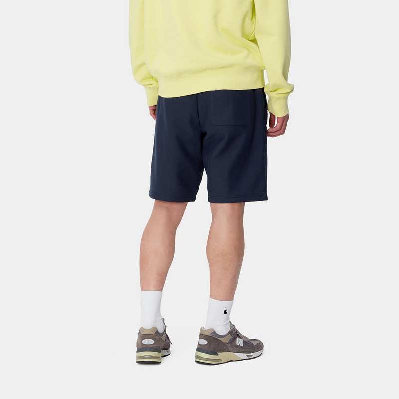 Navy Men Carhartt American Script Shorts | DAX-075624