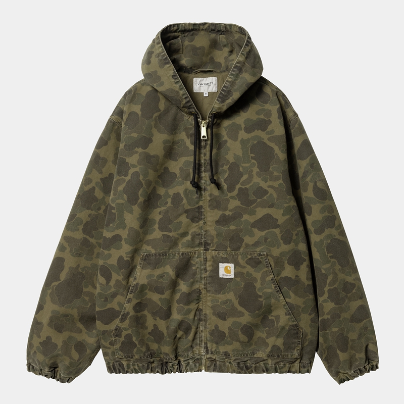 Olive Men Carhartt Duck Active Jackets | PLF-543978