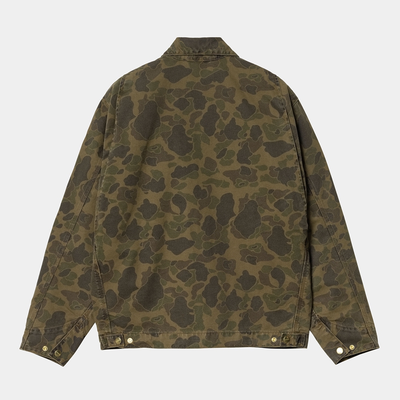 Olive Men Carhartt Duck Detroit Jackets | LYG-016459