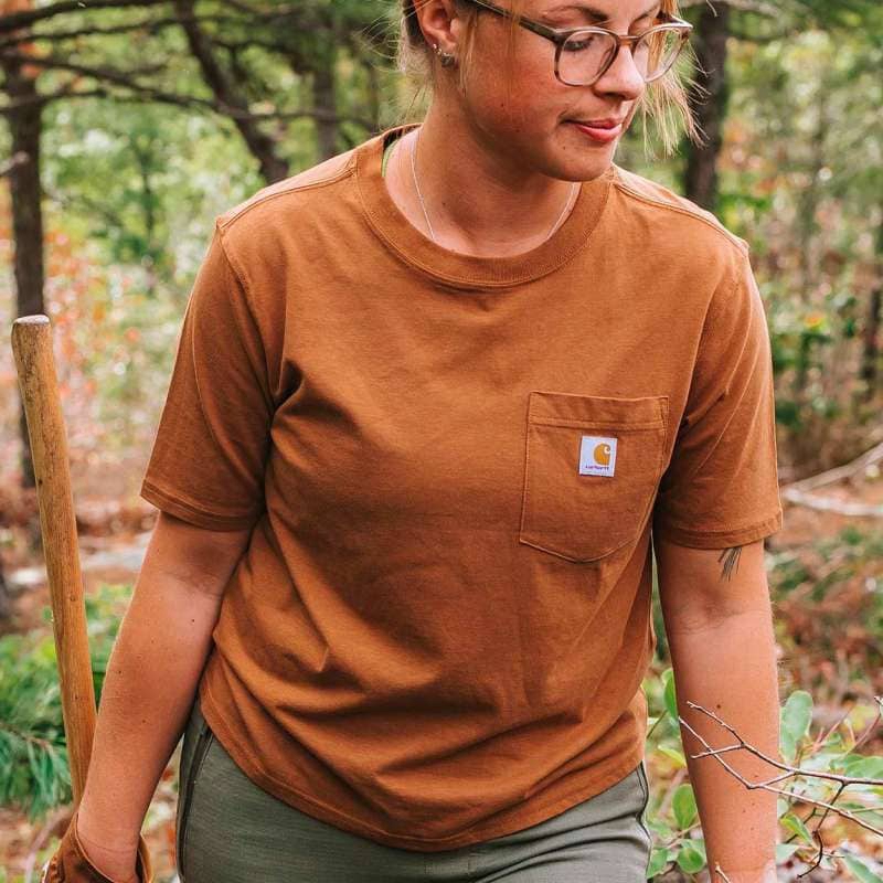 Rose Women Carhartt TENCEL™ Fiber Series Loose Fit-Sleeve Crewneck T-Shirt | ZBH-410853