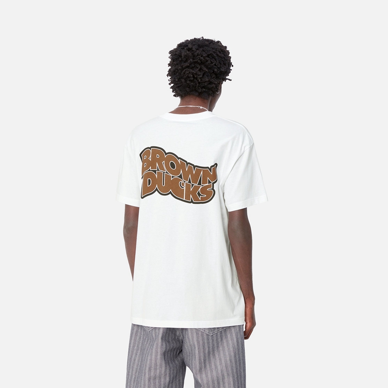 White Men Carhartt Brown Ducks T-Shirt | QCB-054931