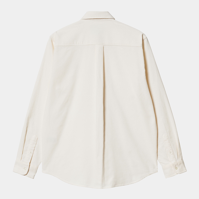 White Men Carhartt Madison Fine Cord Shirts | RAB-201736