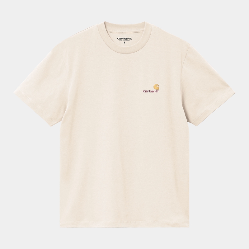 White Women Carhartt American Script T-Shirt | QPS-361082