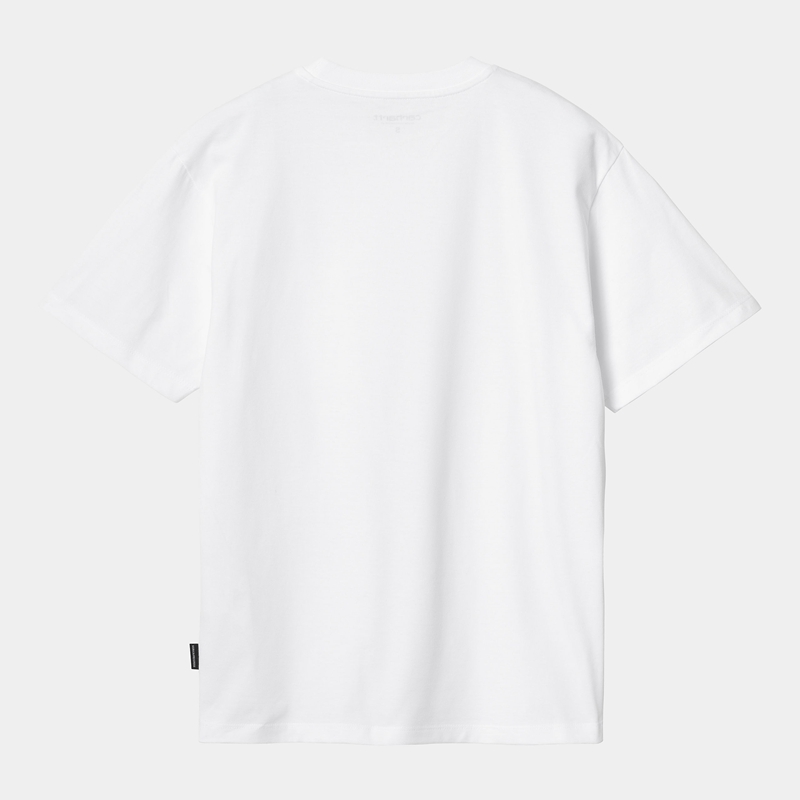 White Women Carhartt Heart Train Pocket T-Shirt | UKT-516093